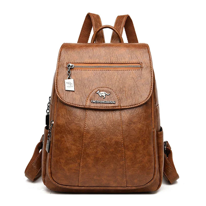 Lune London | Large Leather Backpack with Anti-Theft Protection for Women