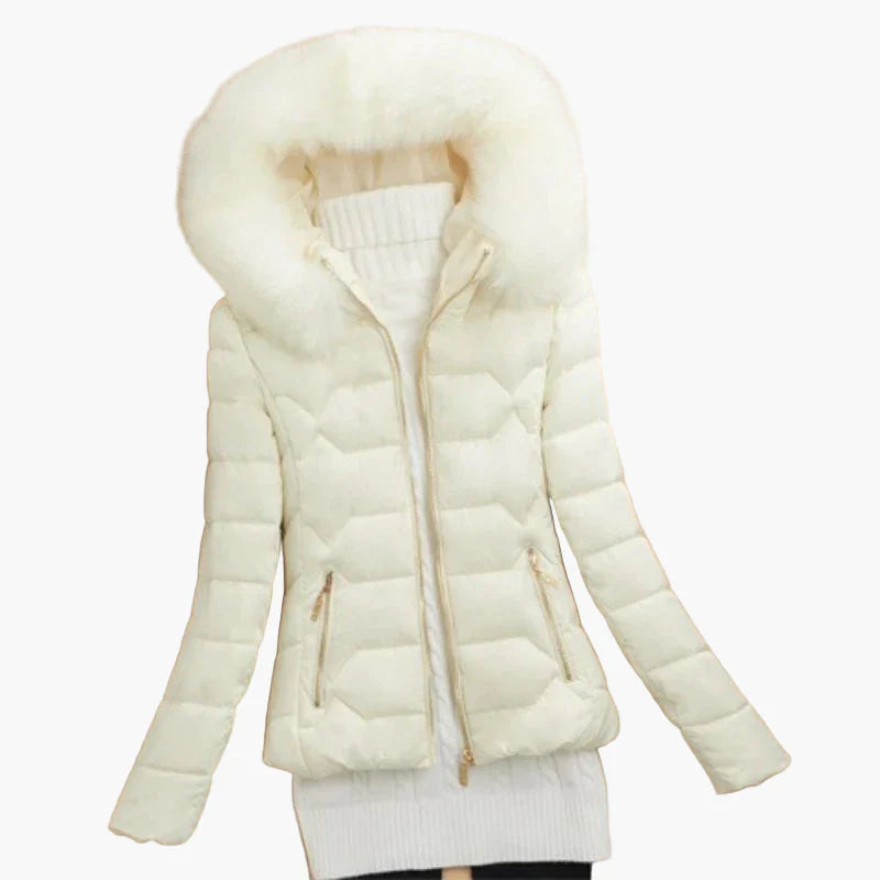 Lune London | Quilted winter jacket with hood and large collar - Elegant urban style for cold days