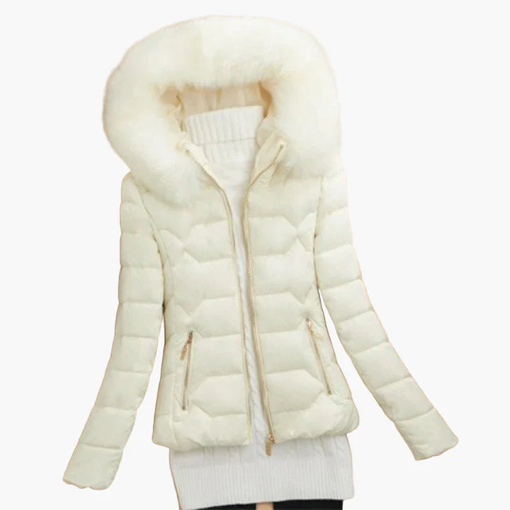 Lune London | Quilted winter jacket with hood and large collar - Elegant urban style for cold days