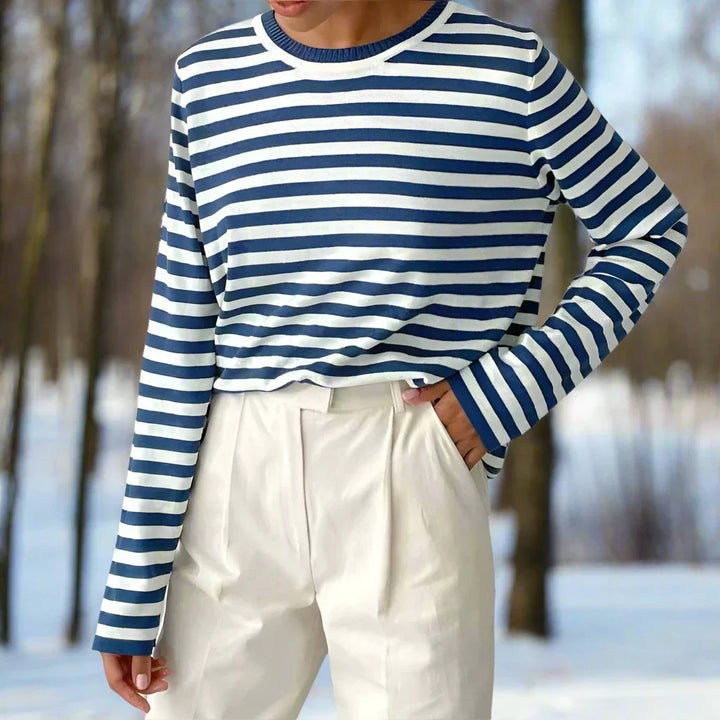 Lune London | Long Sleeve T-Shirt - Striped - Crew Neck - Relaxed Fit