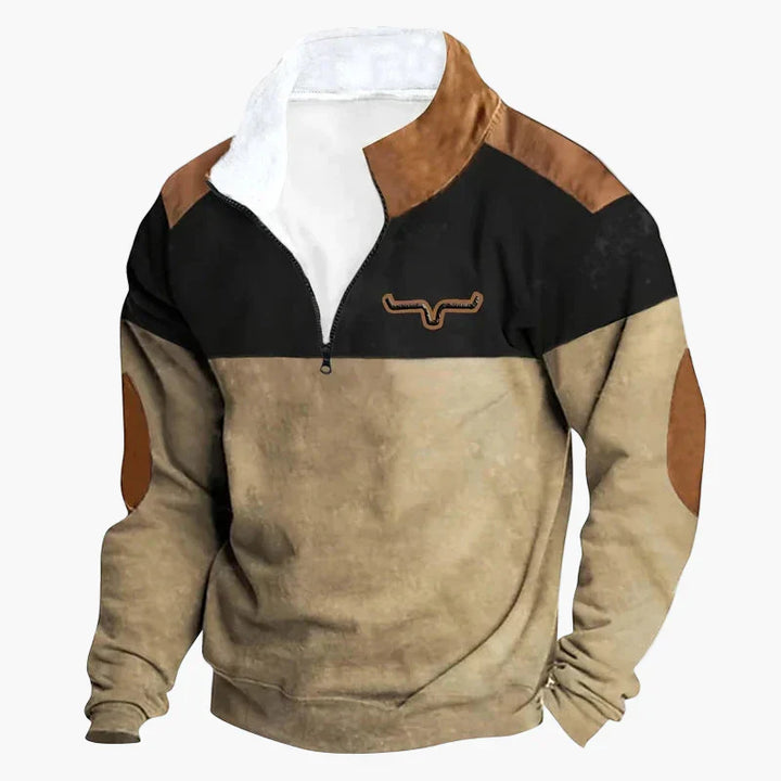 Lune London | Western style sweater with aztec pattern and longhorn design - Comfortable casual sweatshirt for outdoor activities and everyday wear