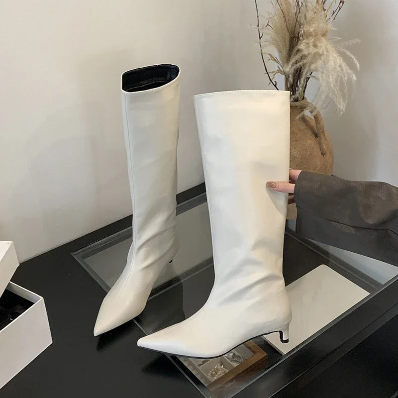 Lune London | Knee-length thin heeled boots