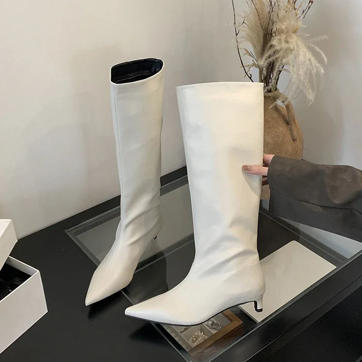 Lune London | Knee-length thin heeled boots