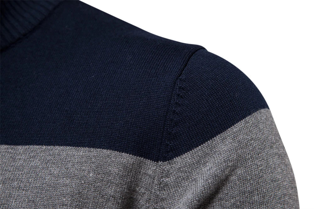Lune London | Knitted sweater with quarter zip - Elegant fine knit for work and leisure