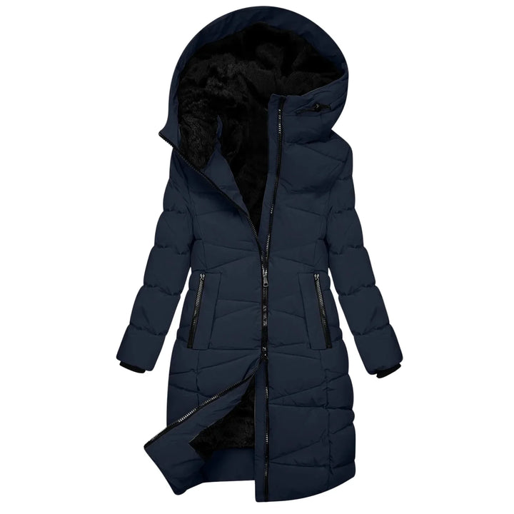 Lune London | Long winter coat - Windbreaker hoodie with zipper, elegant and refined