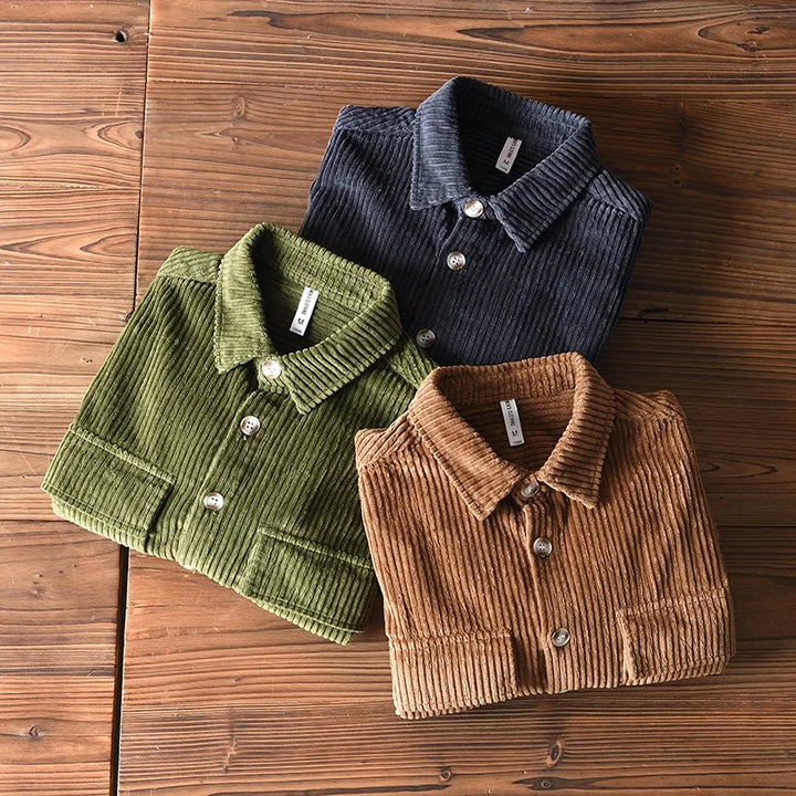 Lune London | Men's Plus Size Thick Corduroy Shirt Made of Cotton