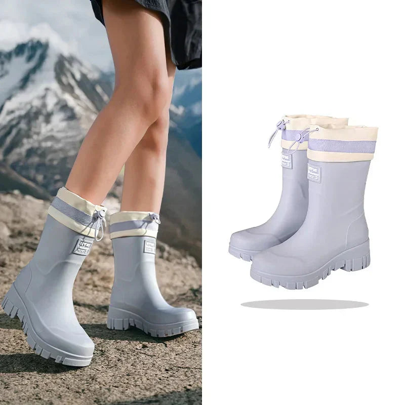 Lune London | Women's Waterproof Retro-Style Rubber Boots with Non-Slip Sole