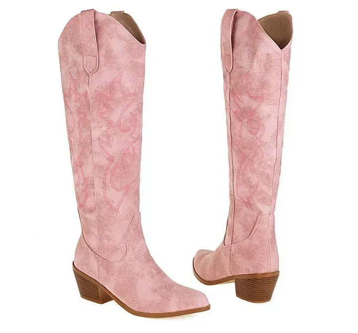 Lune London | Knee-High Cowboy Boots Made Of Suede for Women