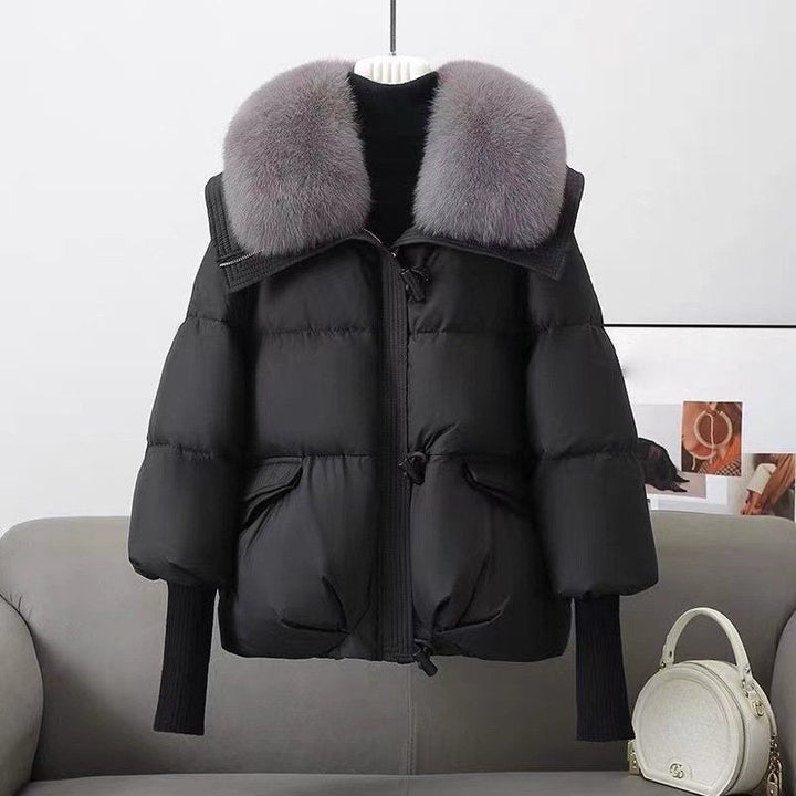 Chic und Stil | Jacket - Oversized Fit - Quilted - Faux Fur Collar - Hip Length