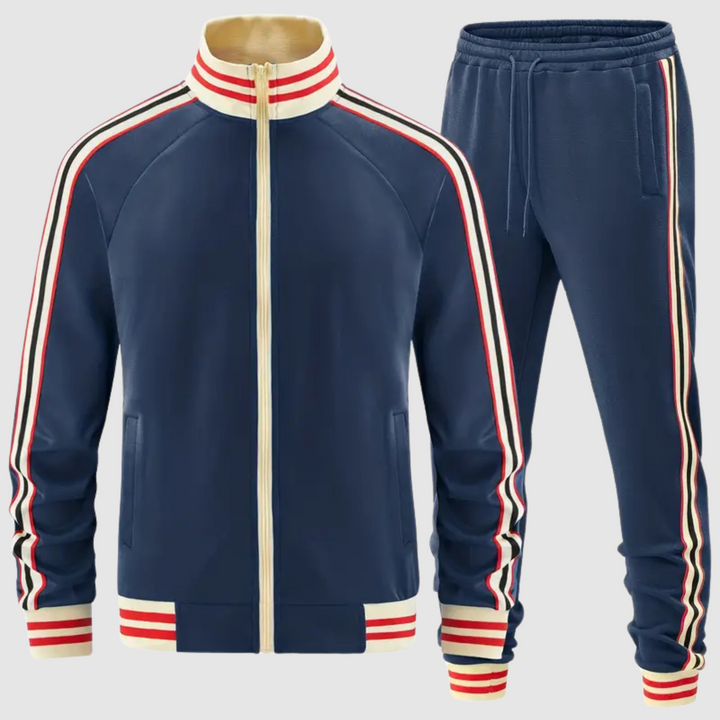 Lune London | Men's Tracksuit Set Striped Sport Pants Zipper Polyester