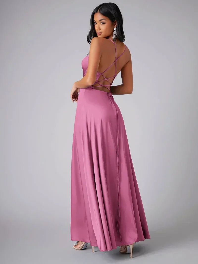 Lune London | Silk Maxi Dress with Braided Back Dress Yourself for Formal Occasions Lucette