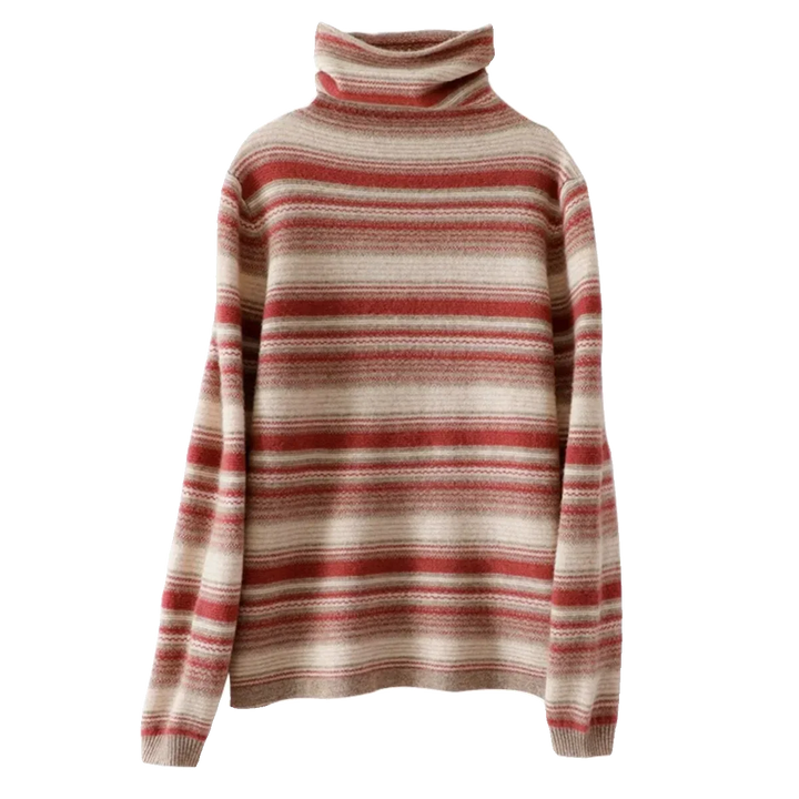 Lune London | Retro Striped Turtleneck Sweater - Trendy Winter Sweater for Daily Life and Leisure