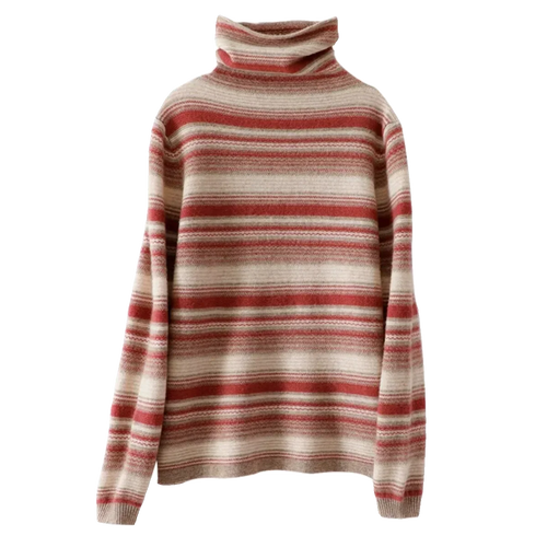 Lune London | Retro Striped Turtleneck Sweater - Trendy Winter Sweater for Daily Life and Leisure