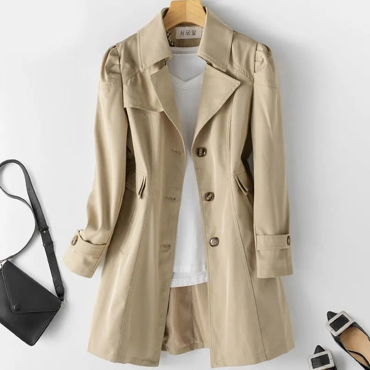 Lune London | Women's Trench Coat Autumn 2023 Trend Single-Breasted Mid-Length Trench Coat for Women