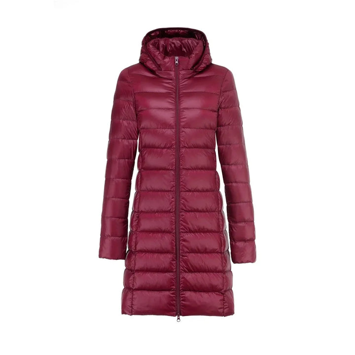 Lune London | Long Lightly Padded Jacket with Detachable Hood for Women Ideal for Winter