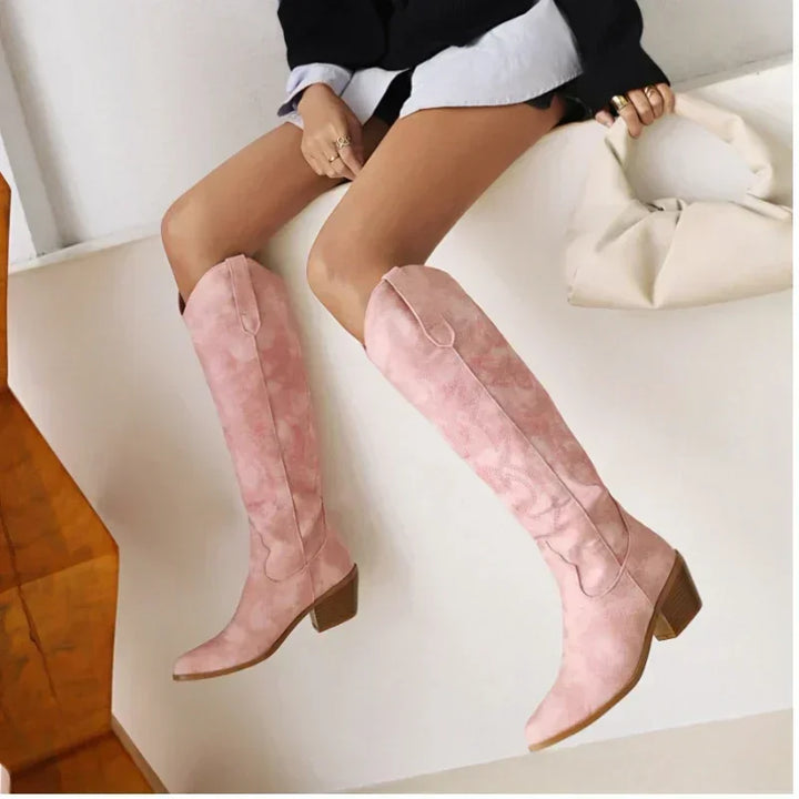 Lune London | Knee-High Cowboy Boots Made Of Suede for Women