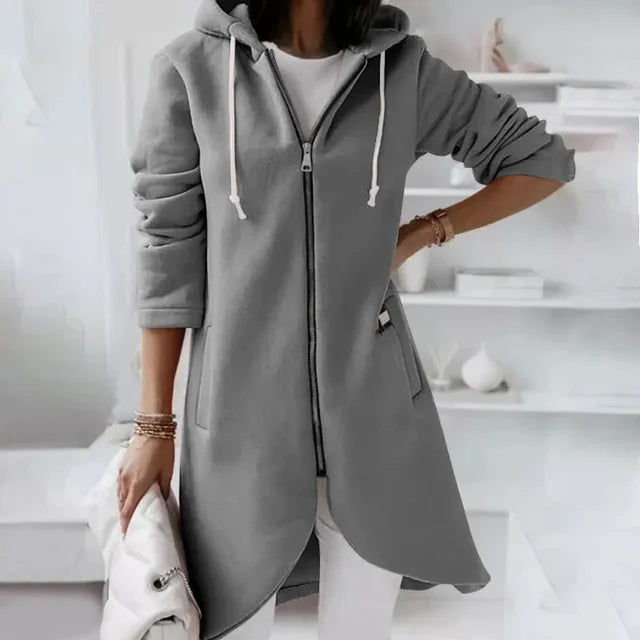 Lune London | Hooded cardigan with curved hem