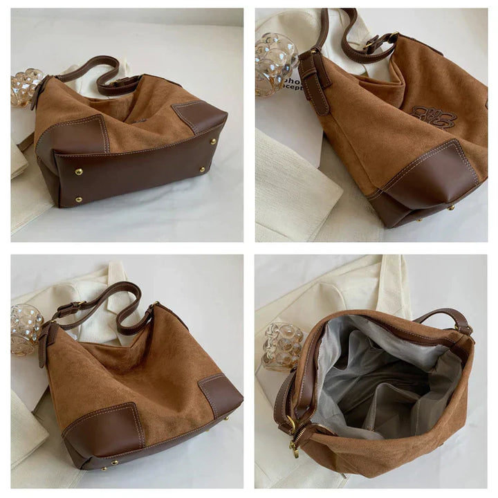 Lune London | Women's Luxury Brand Messenger Bags Retro Brown Crossbody Tote Bags Bucket Clutch Bag Shopping Large Capacity Travel Bag