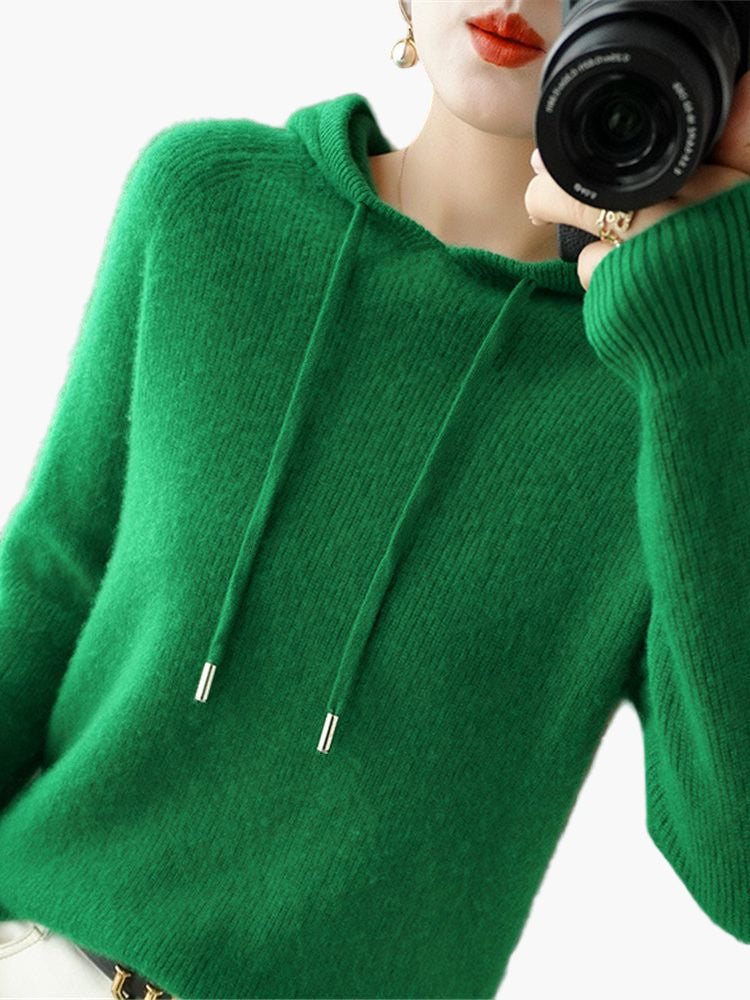 Lune London | Knit sweater with hood - Comfortable and stylish everyday hoodie