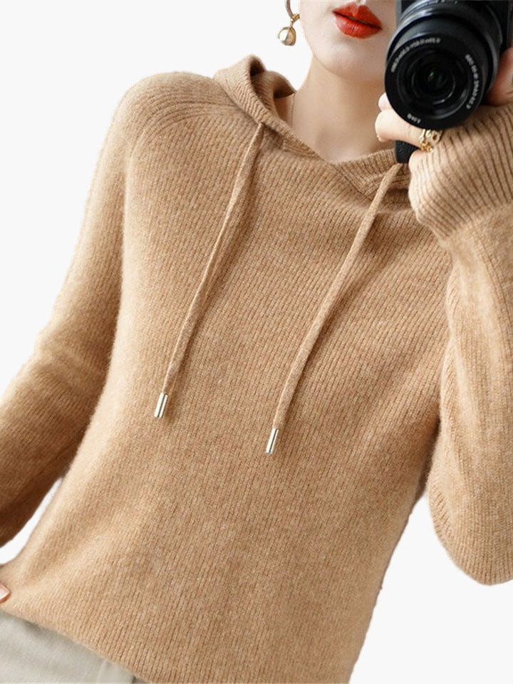 Lune London | Knit sweater with hood - Comfortable and stylish everyday hoodie