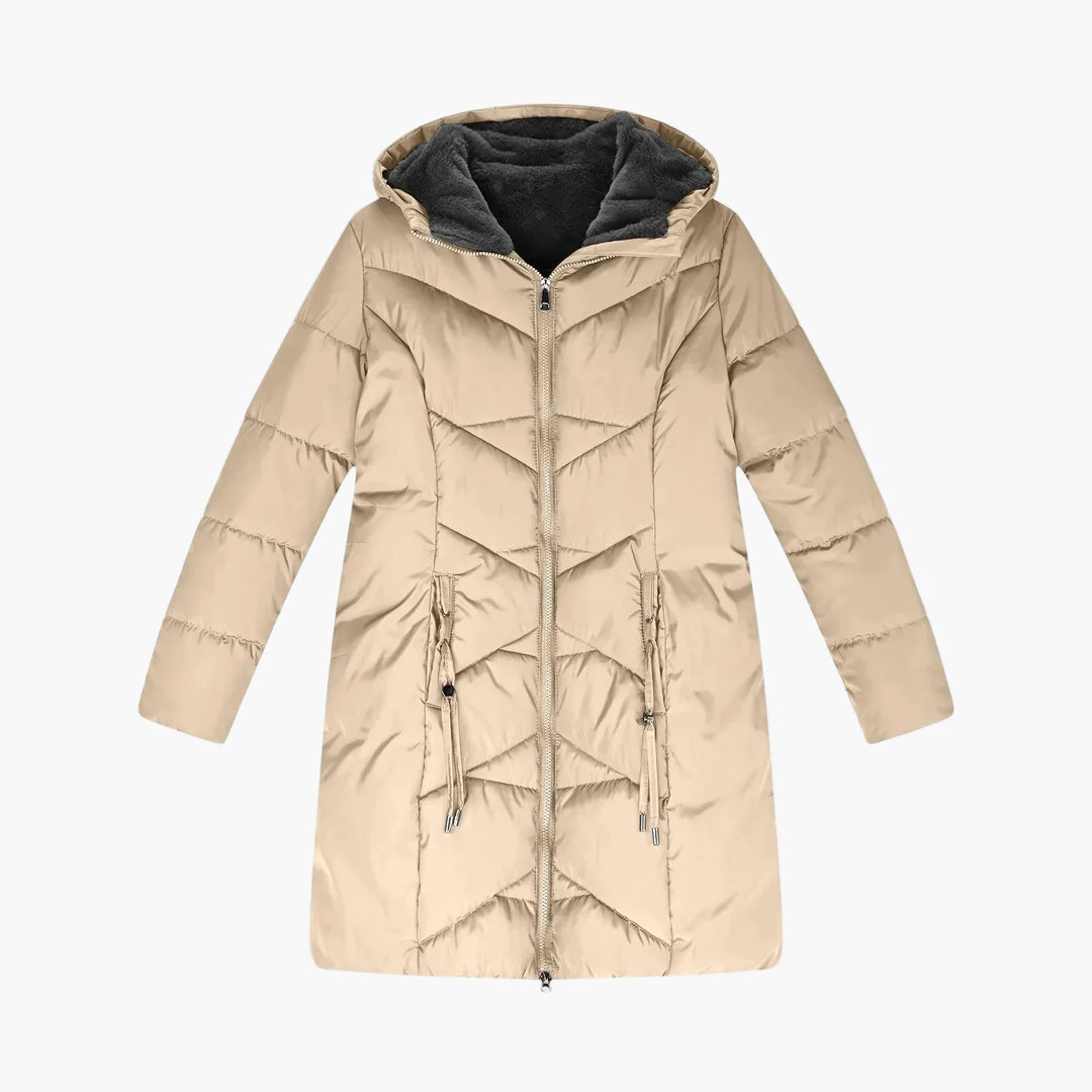 Lune London | Long Winter Down Coat with Hood - Windproof, Warm Outdoor Parker