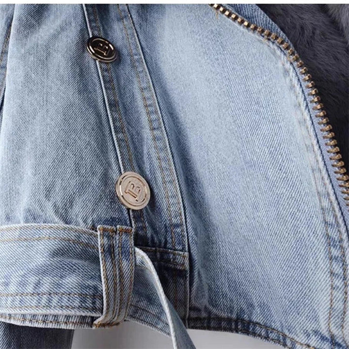 Lune London | Denim Jacket with Faux Fur Collar