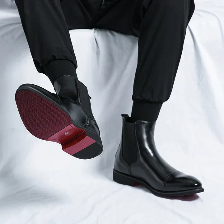 Chic Und Stil | Handmade Chelsea Boots for Men with Red Soles