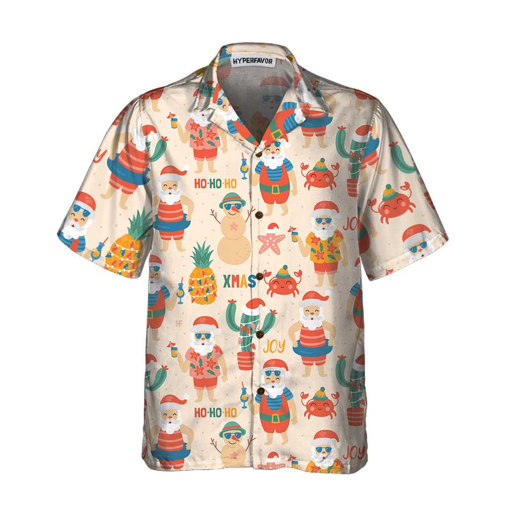 Lune London | Santa Claus Hawaiian shirt on the beach, funny Christmas shirt, gift for Christmas