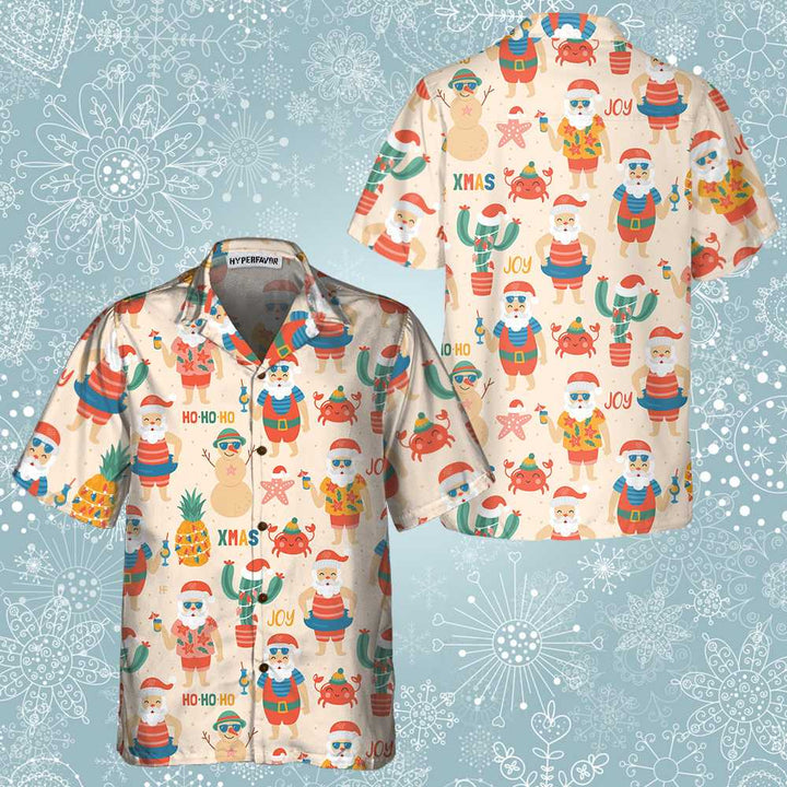 Lune London | Santa Claus Hawaiian shirt on the beach, funny Christmas shirt, gift for Christmas