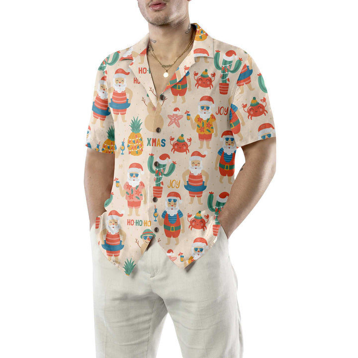 Lune London | Santa Claus Hawaiian shirt on the beach, funny Christmas shirt, gift for Christmas