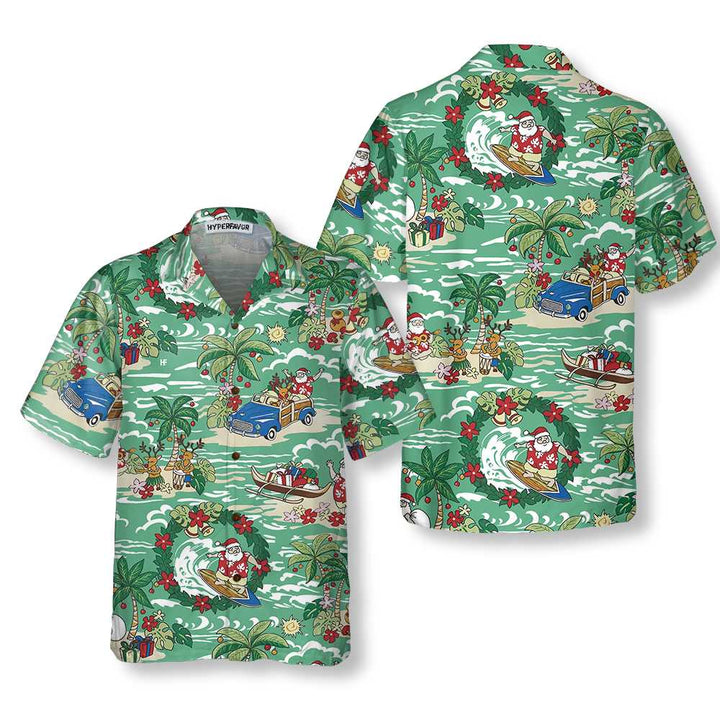 Lune London | Hawaiian shirt Santa In Hawaii, funny Christmas shirt, best gift for Christmas