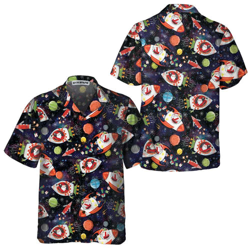 Lune London | Santa in Space Hawaiian Shirt, Fun Santa Shirt, Gift for Christmas