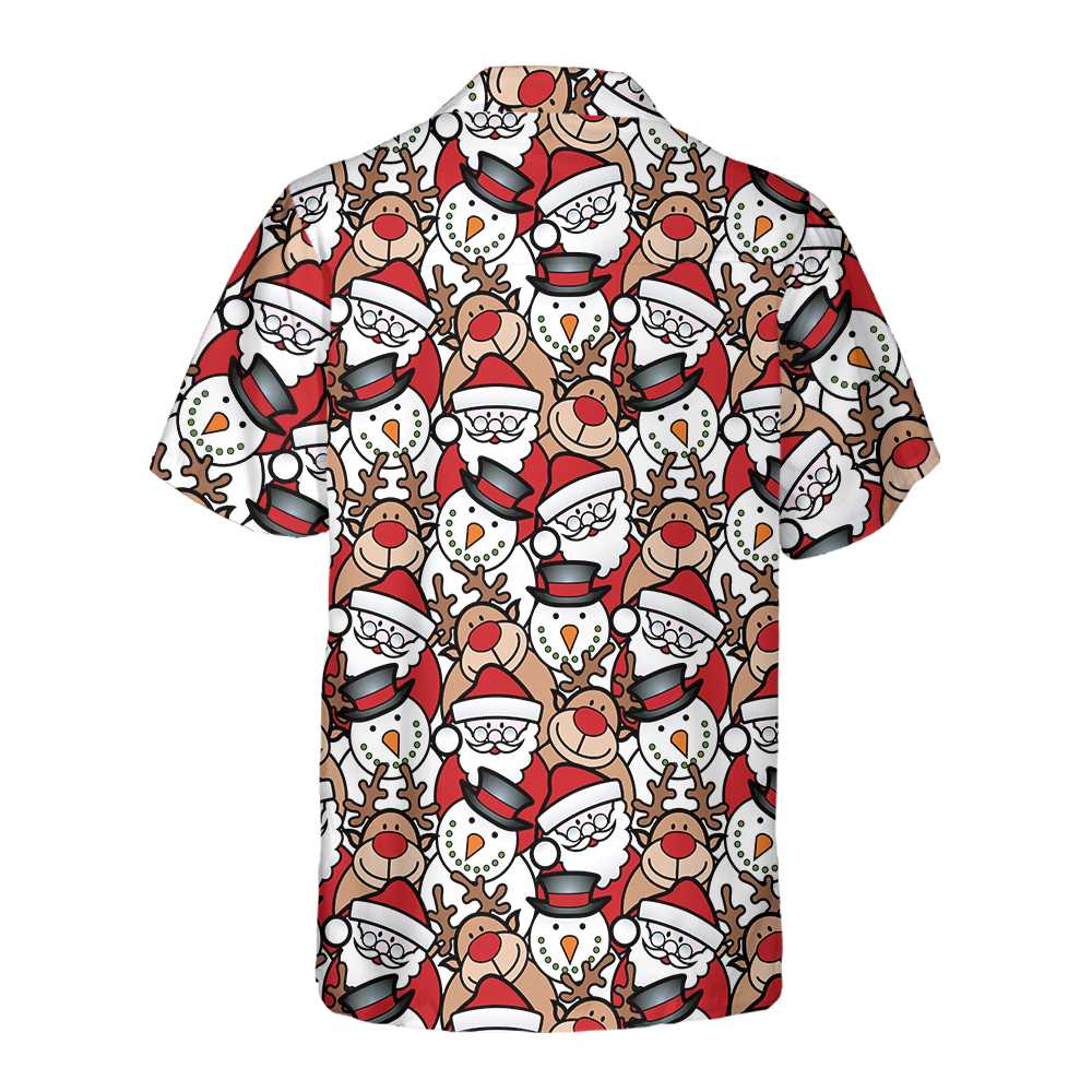 Lune London | Santa Reindeer and Snowman Hawaiian Shirt, Fun Christmas Shirt for Men, Best Christmas Gift Idea