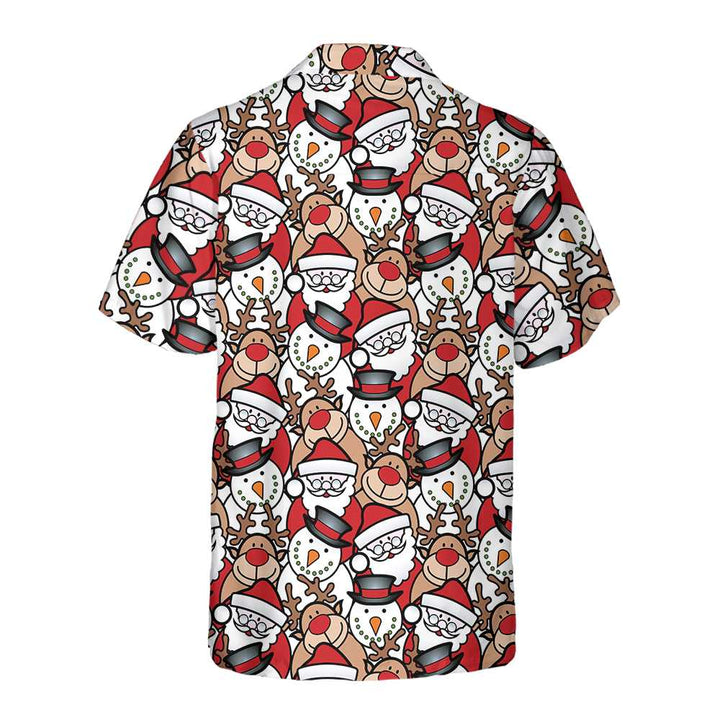 Lune London | Santa Reindeer and Snowman Hawaiian Shirt, Fun Christmas Shirt for Men, Best Christmas Gift Idea