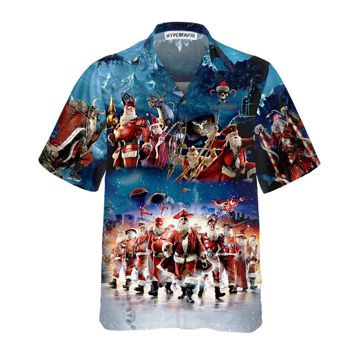 Lune London | Santa Squad Hawaiian shirt Fun Santa, Christmas Hawaiian shirt for men