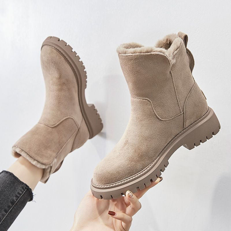 Lune London | Women's Winter Ankle Boots In Suede Look with Warm Lining Plus Sizes