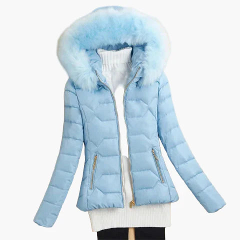 Lune London | Quilted winter jacket with hood and large collar - Elegant urban style for cold days