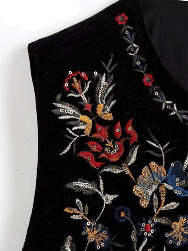 Lune London | Waistcoat with sequin floral embroidery, patchwork waist coat made of velvet