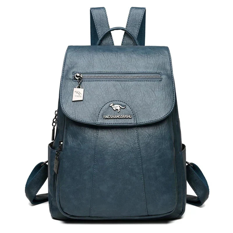Lune London | Large Leather Backpack with Anti-Theft Protection for Women