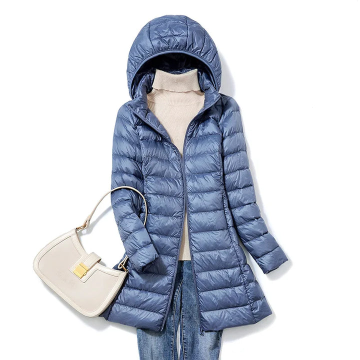 Lune London | Lightweight winter jacket for women with removable hood