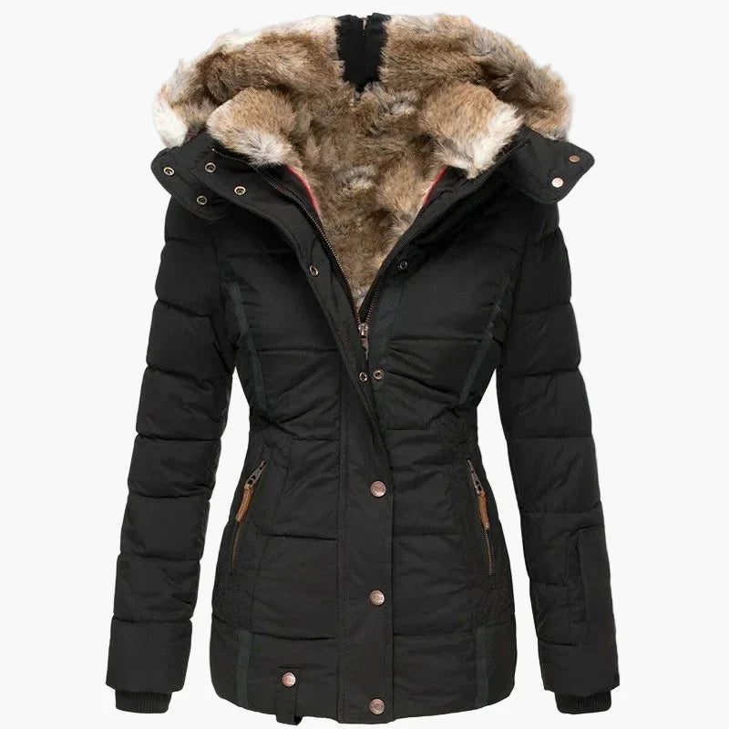 Lune London | Winter jacket with hood and faux fur trim - Stylish and fitted outdoor jacket for cold days