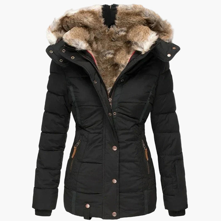 Lune London | Winter jacket with hood and faux fur trim - Stylish and fitted outdoor jacket for cold days