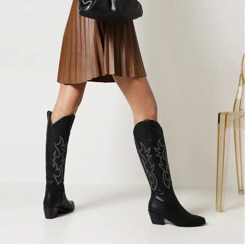 Lune London | Knee-High Cowboy Boots Made Of Suede for Women