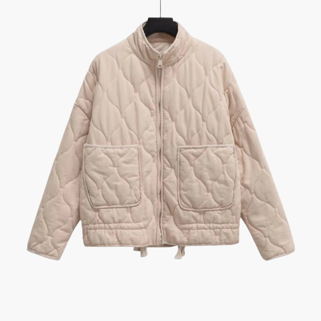 Chic und Stil | Oversized quilted winter jacket with pockets and zipper - Trendy winter jacket 2024