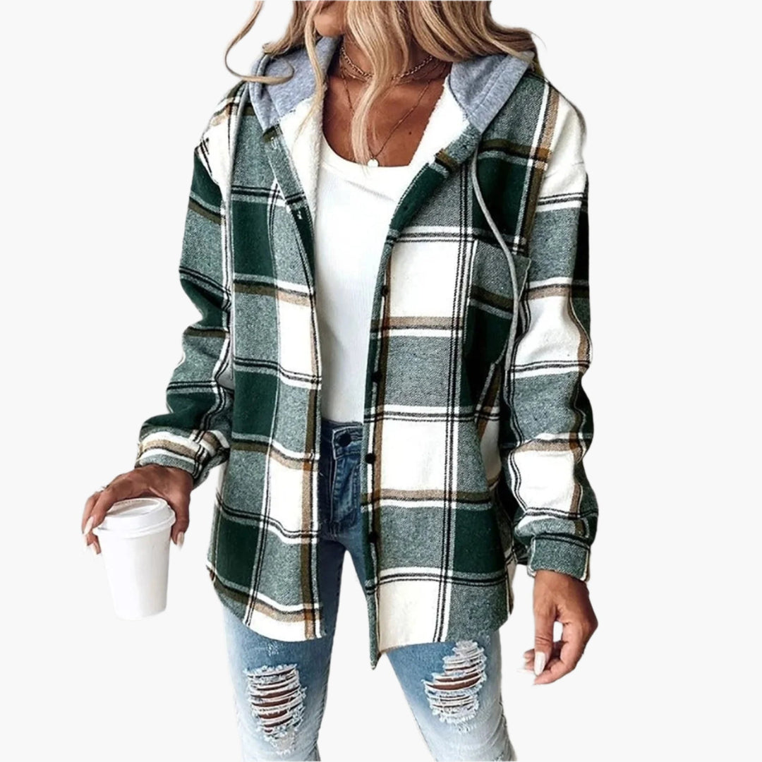 Lune London | Casual checked jacket with hood - Casual autumn-winter style