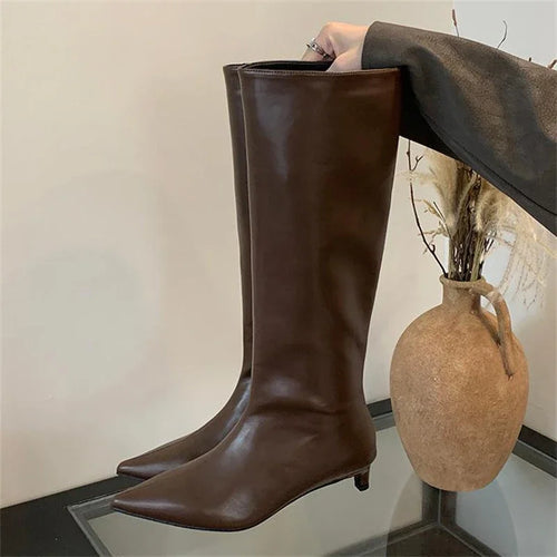Lune London | Knee-length thin heeled boots