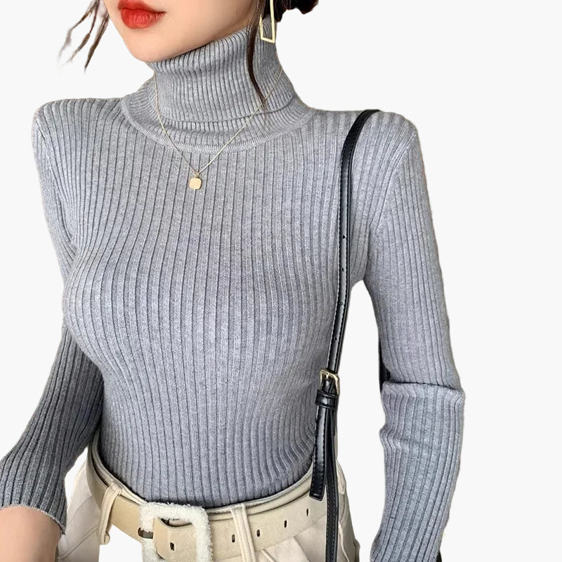 Lune London | Basic ribbed turtleneck sweater with long sleeves - Versatile autumn and winter look
