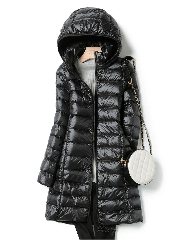 Lune London | Lightweight winter jacket for women with removable hood