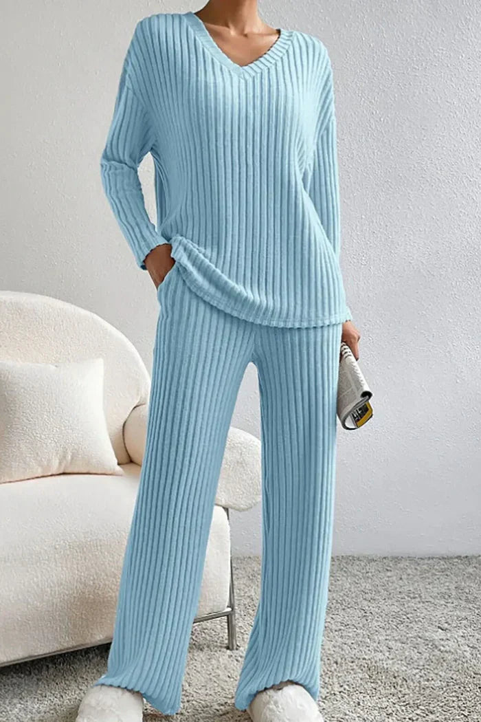 Lune London | Women's Ribbed Two-Piece Loungewear Set