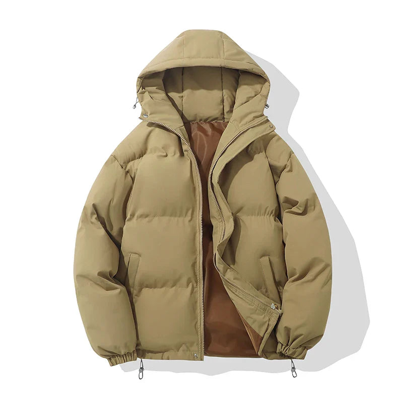 Lune London | Women's Jacket High Collar Hooded Zipper Design Cotton-Lined Jacket